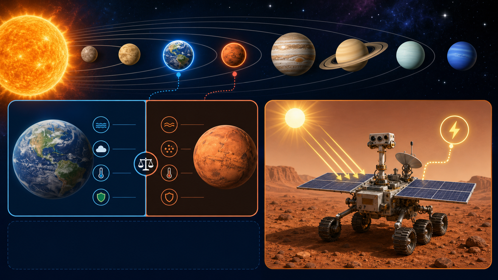 太阳系与火星车考点生成图